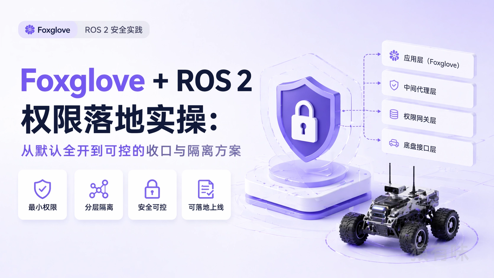 Foxglove + ROS 2 权限落地实操：从默认全开到可控的收口与隔离方案
